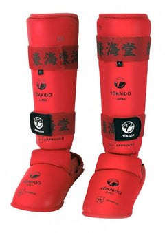 Tokaido protectores de espinillas y empeine, rojos