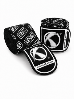 Katsudo Path PRO venda de boxeo elástica con monograma 2uds, negro-blanco