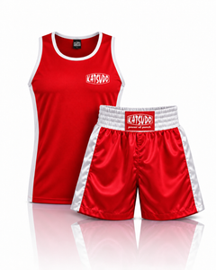 Katsudo Strikta set de boxeo camiseta + pantalones cortos, rojo