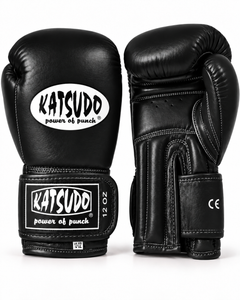 Katsudo Hawk guantes de boxeo, negros