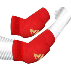 RDX protector de codos acolchado para entrenamiento de Muay Thai y MMA, rojo