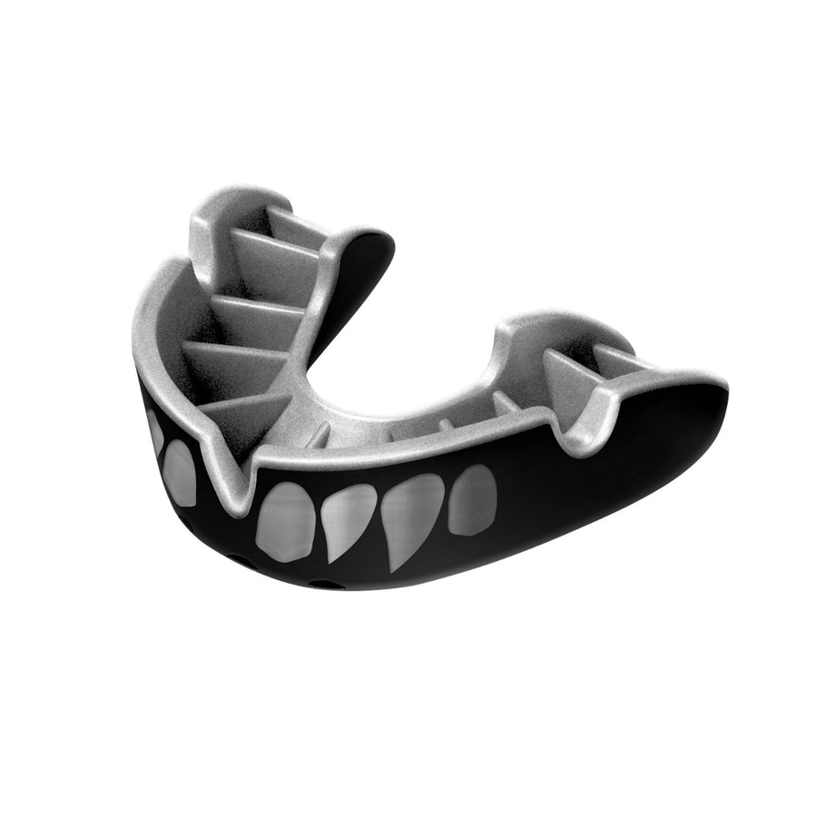 Opro Senior Silver Jawz protector bucal, negro plateado