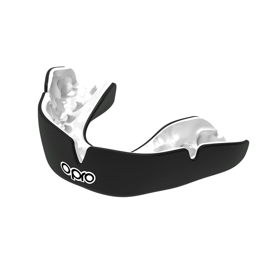 Opro Senior Instant Custom Fit Solids protector bucal, negro blanco