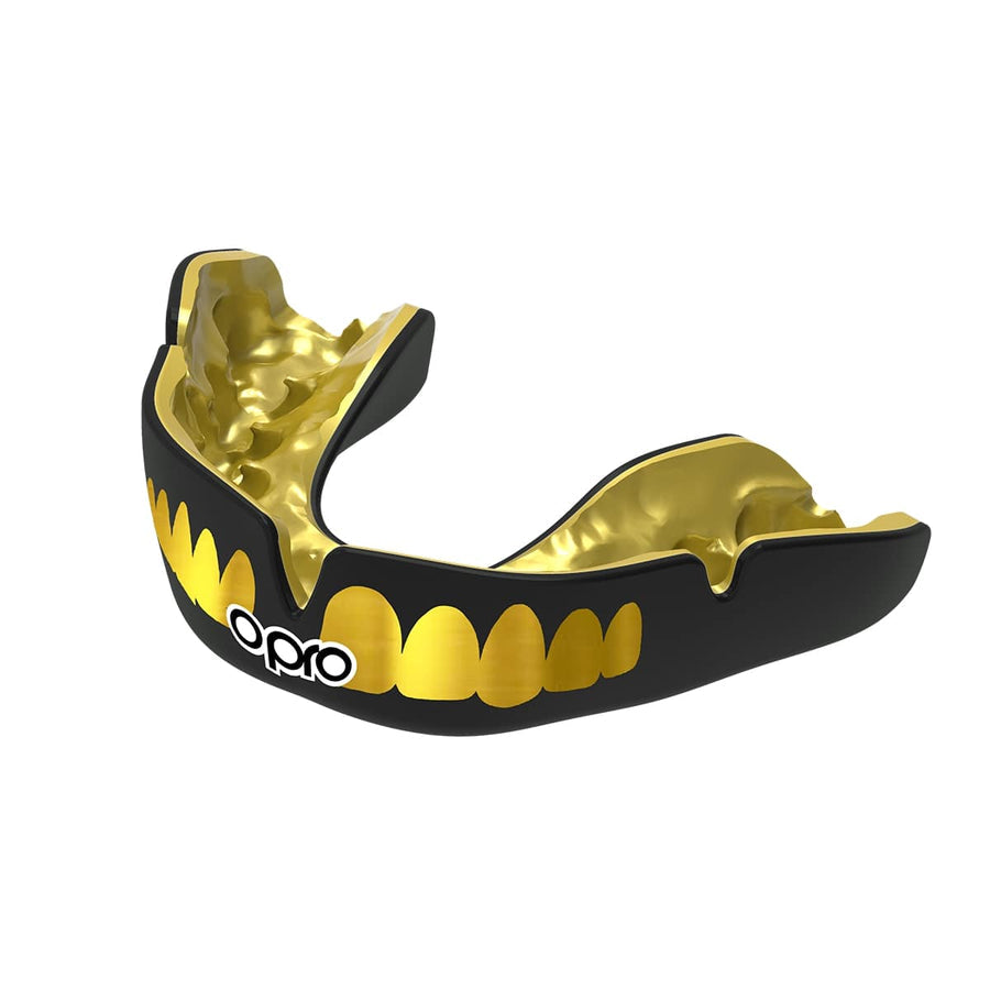 Opro Senior Instant Custom Fit Teeth protector bucal, negro dorado