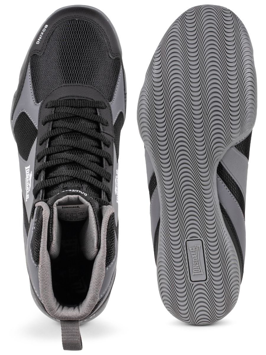 Lonsdale Heskin zapatillas de boxeo, negro-gris