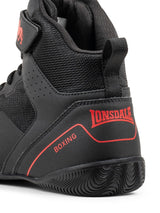 Lonsdale Rufford zapatillas de boxeo, negro-rojo