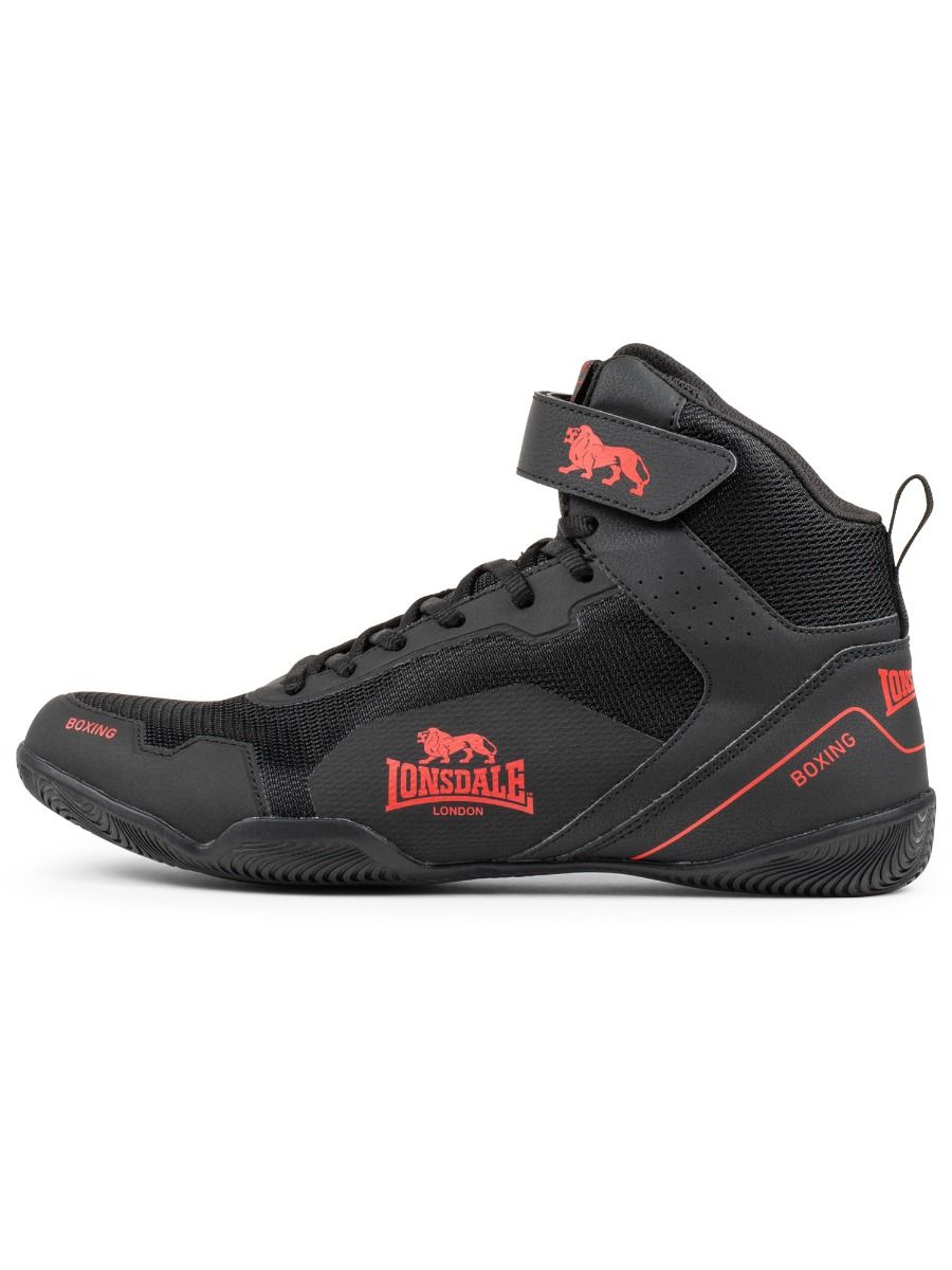 Lonsdale Rufford zapatillas de boxeo, negro-rojo
