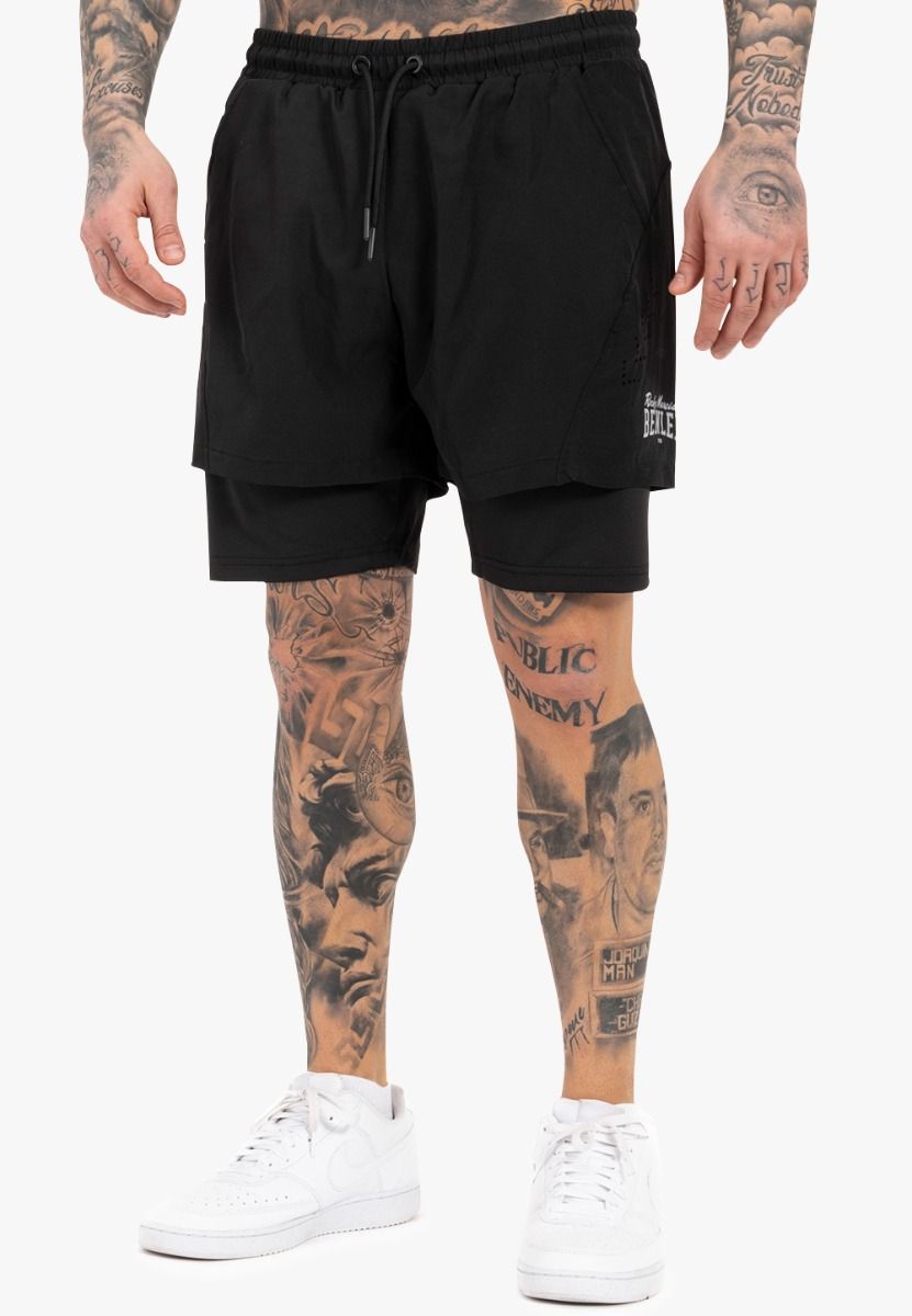Ben Lee Ocars pantalones cortos funcionales para hombre, negros
