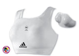Adidas WKF protector de pecho para mujer, blanco