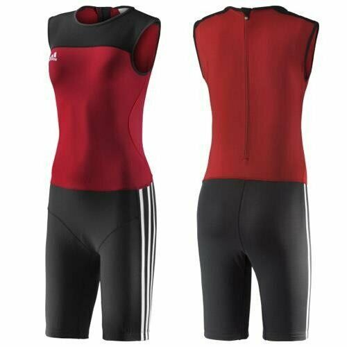Adidas WL CL mono de halterofilia para mujer, rojo-negro