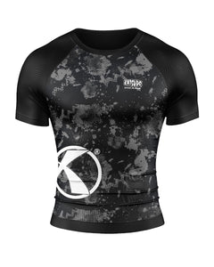 Katsudo Virago camiseta funcional de manga corta, digital negro blanco