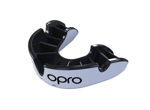 Opro Senior Silver protector bucal, blanco-negro