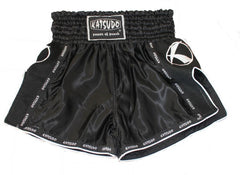 Katsudo Huricane pantalones cortos de muay thai, negros