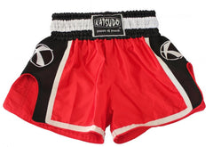 Katsudo Huricane pantalones cortos de muay thai, rojos