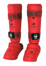 Tokaido protectores de espinillas y empeine, rojos