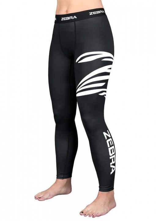 Zebra pantalones de compresión largos, negros
