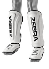 Zebra Pro protectores de espinillas y empeine, blancos