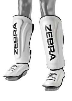Zebra Pro protectores de espinillas y empeine, blancos