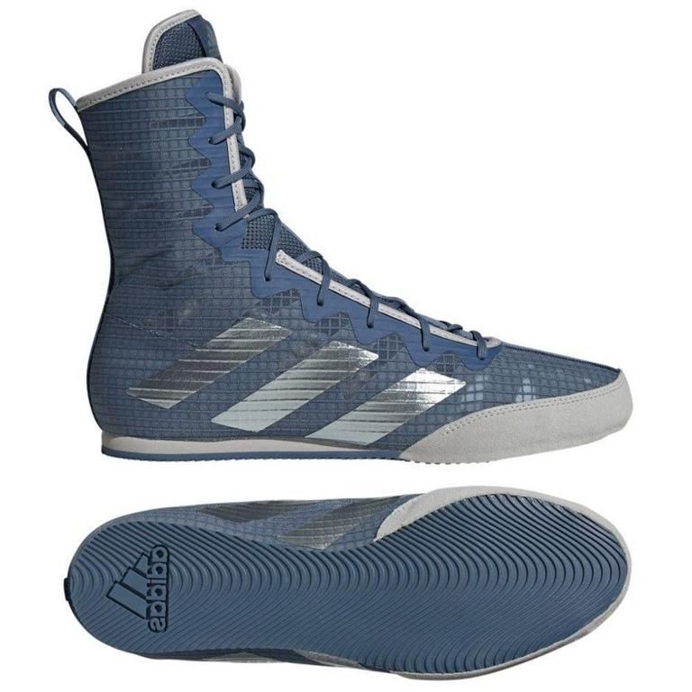 Adidas HOG 4 zapatillas de boxeo, azul-gris
