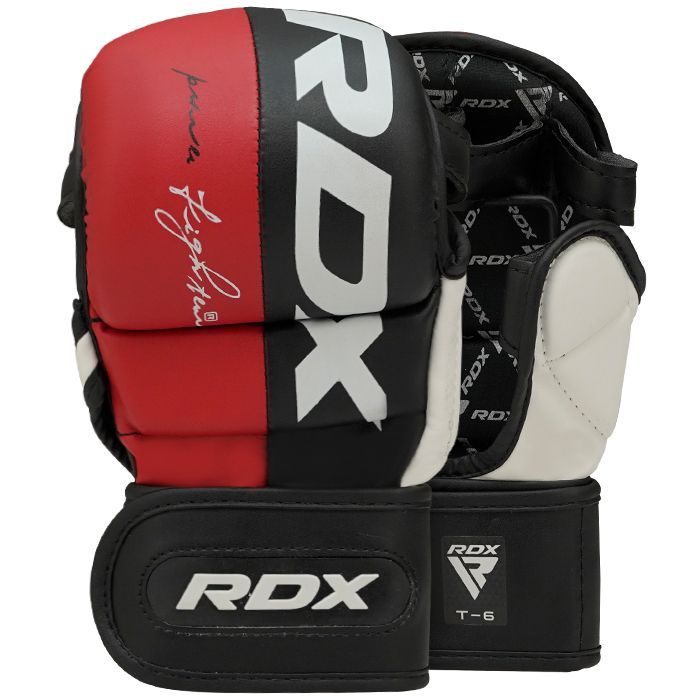 RDX T6 guantes de sparring MMA, rojo-negro