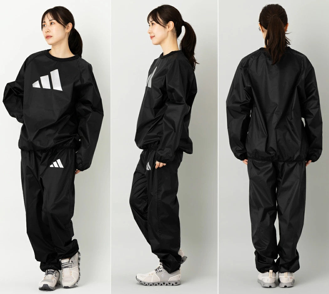 Adidas Sweatsuit conjunto de sauna, negro
