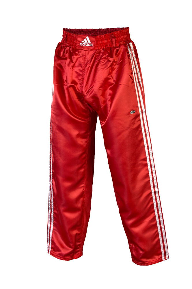 Adidas Contact pantalones de kickboxing de satén, rojos
