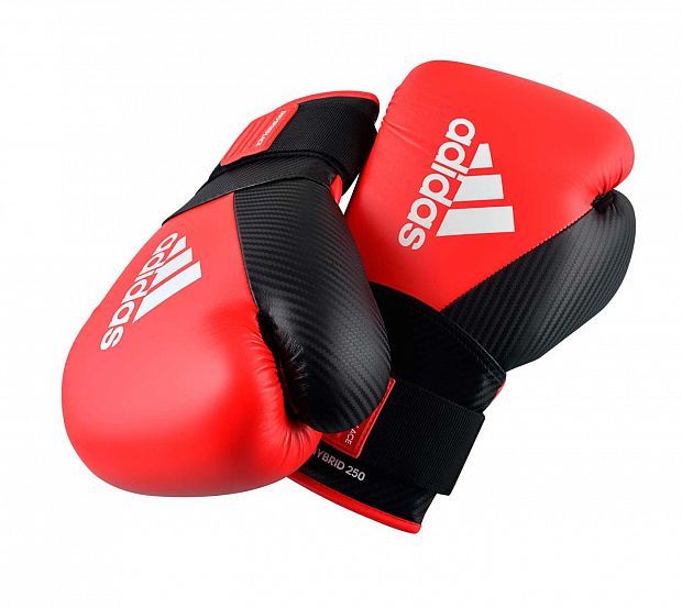 Adidas Hybrid 250 guantes de boxeo, rojo-negro