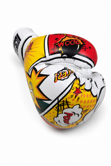 Katsudo CrushX guantes de boxeo junior de piel sintética, blanco estampado