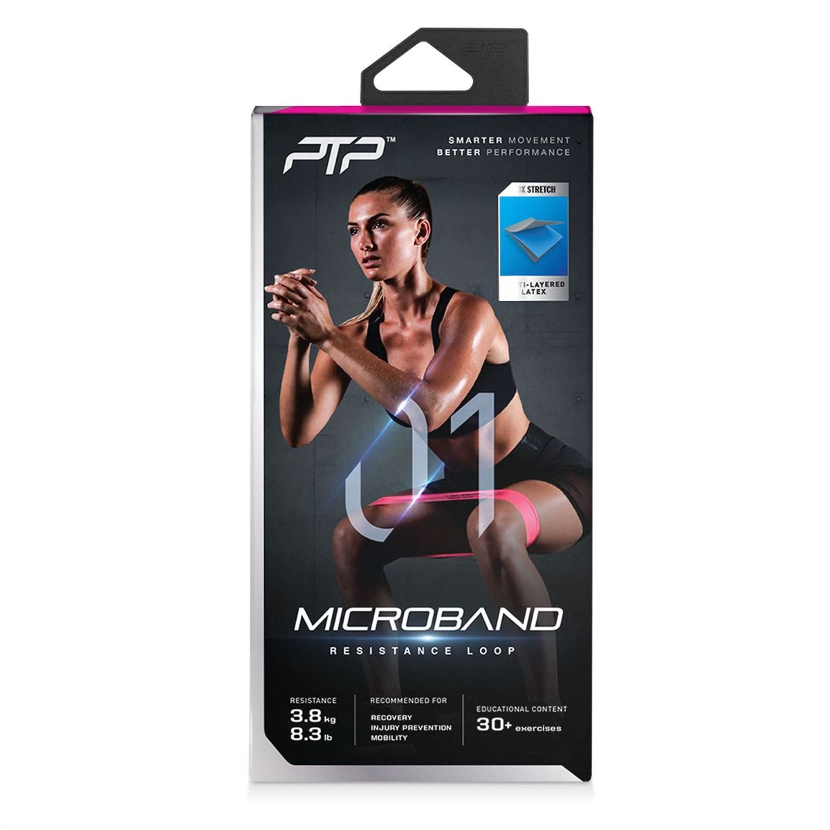 PTP Microband banda elástica de resistencia ultralight, rosa