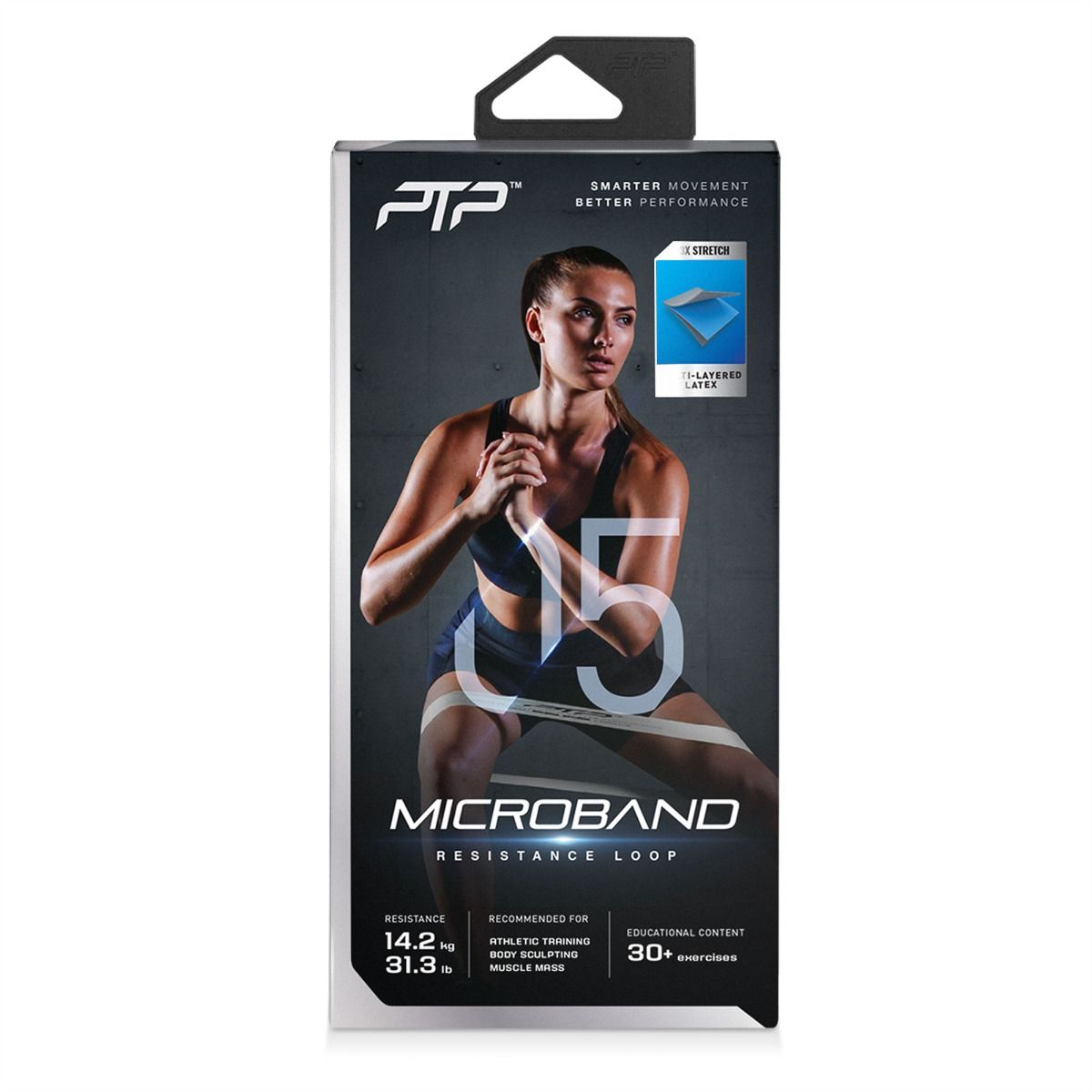 PTP Microband banda elástica de resistencia ultimate, gris