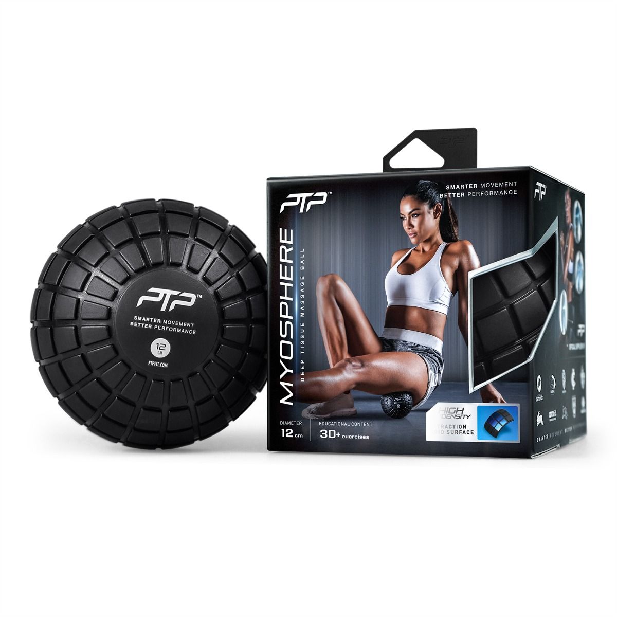 PTP bola de masaje de tejido profundo, negra