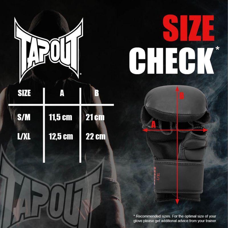 Tapout Rancho guantes de sparring MMA, negros