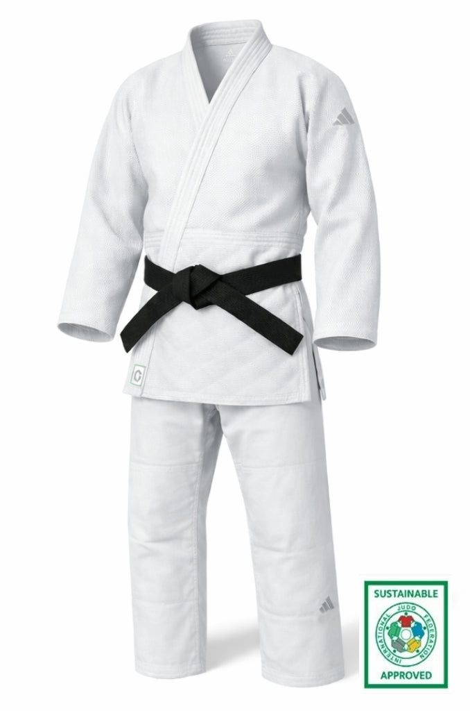 Adidas Champion III IJF Regular Fit JU kimono 750g con logo, blanco