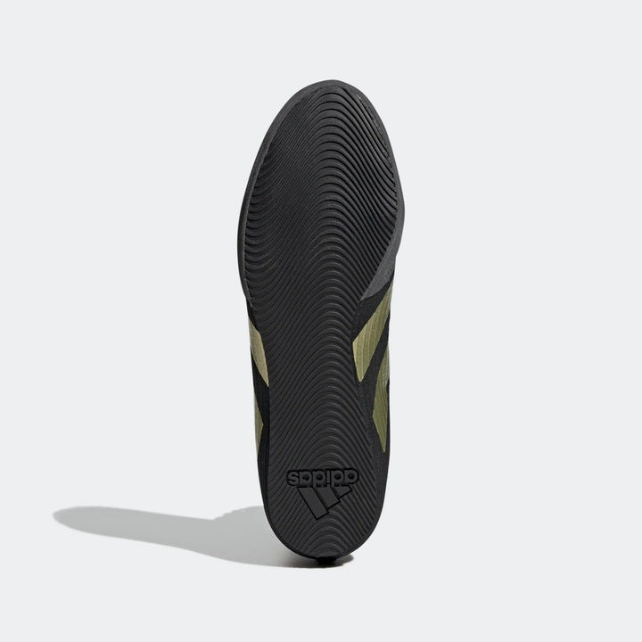 Adidas HOG 4 zapatillas de boxeo, negro-dorado