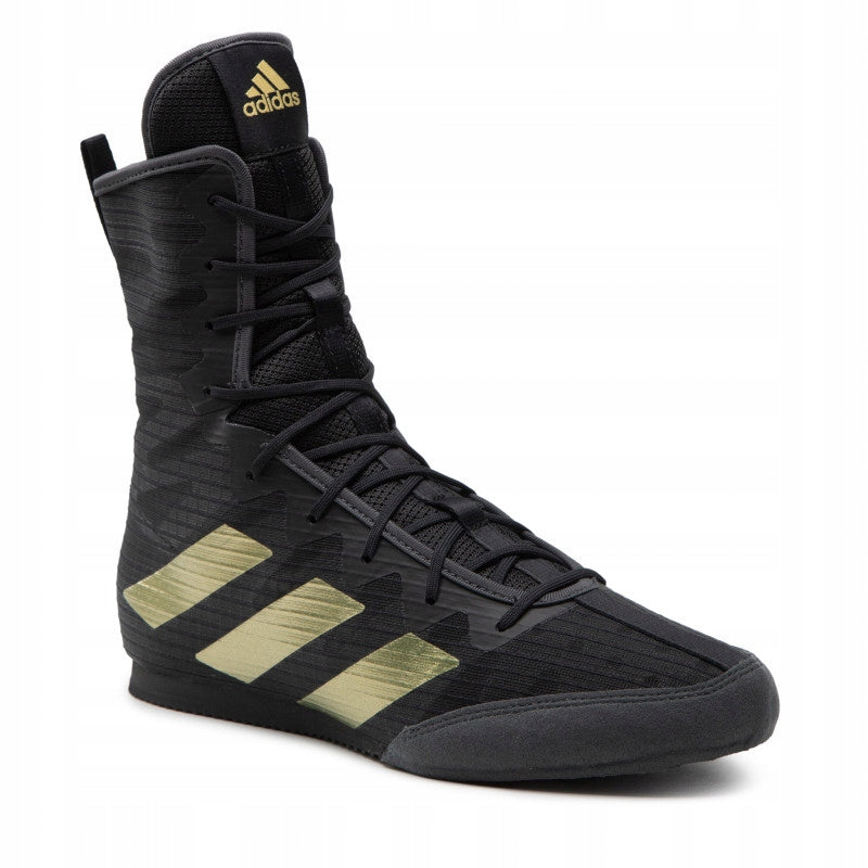 Adidas HOG 4 zapatillas de boxeo, negro-dorado