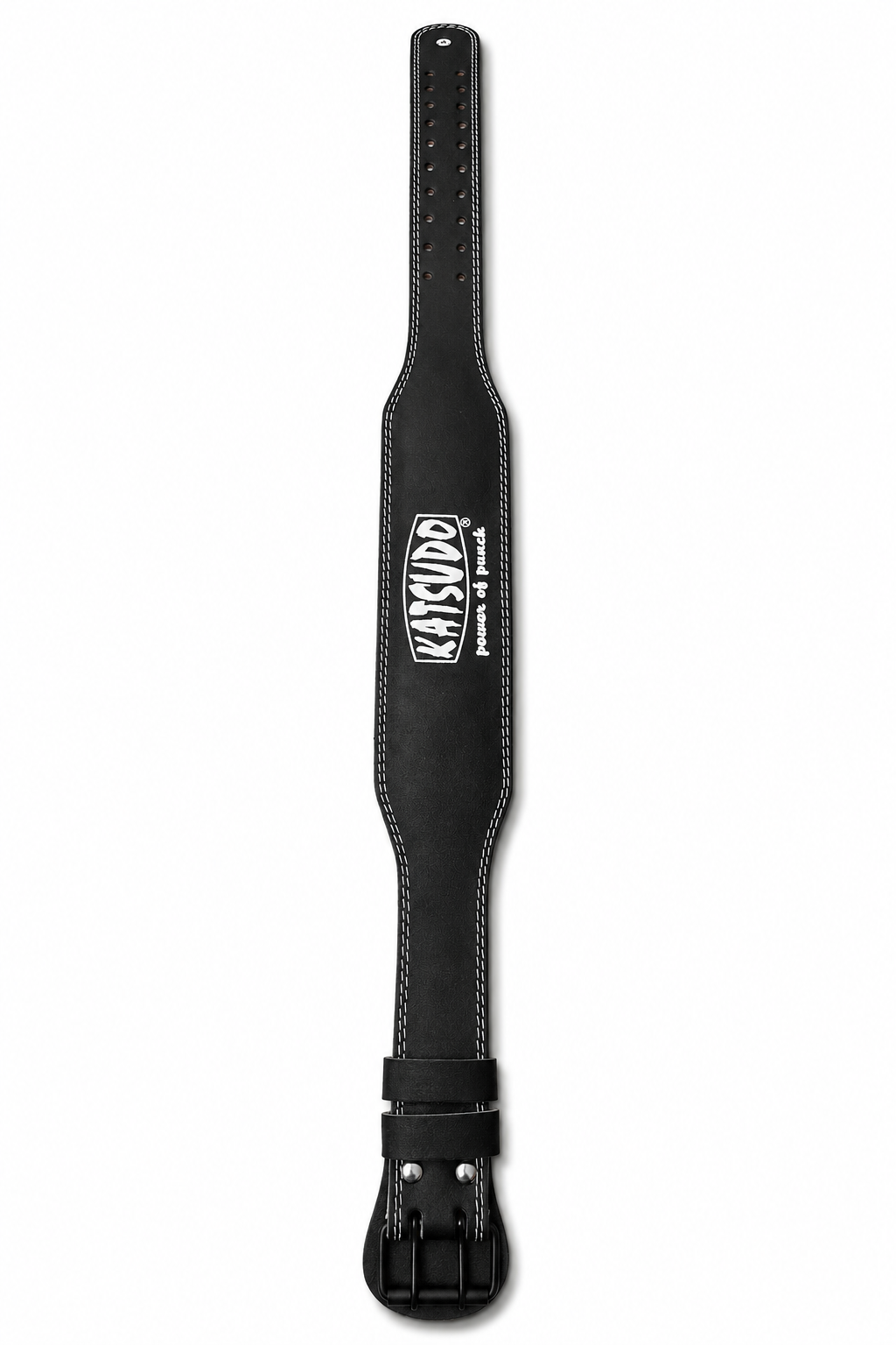 Katsudo CoreLock cinturón de fitness de cuero genuino 10 cm, negro
