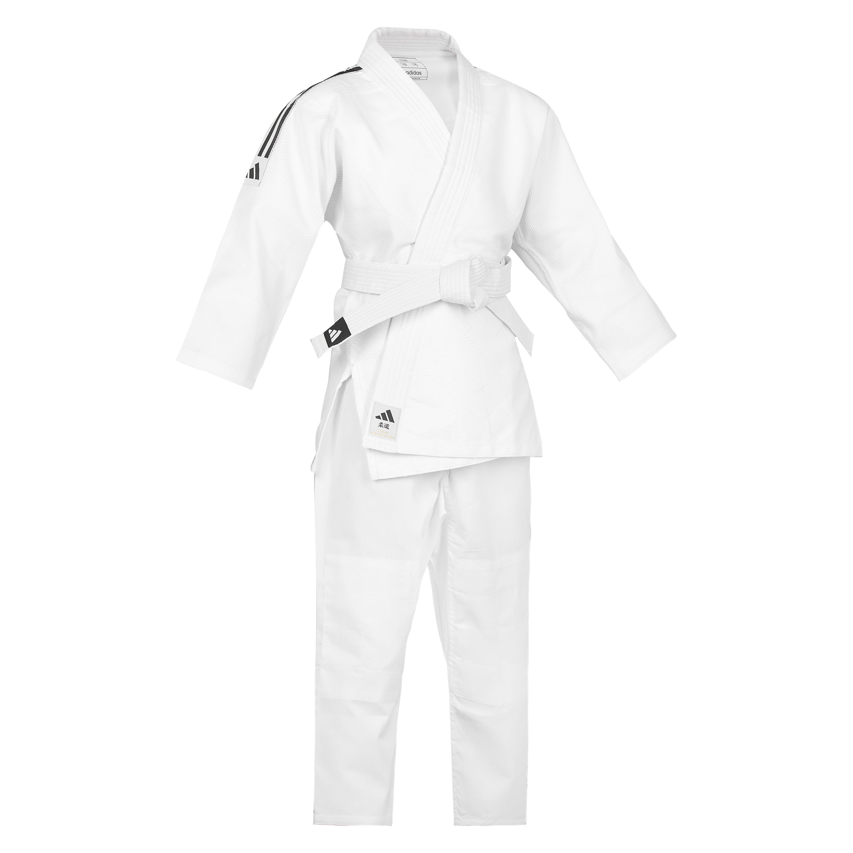 Adidas Club JU kimono con franjas negras 350g, blanco