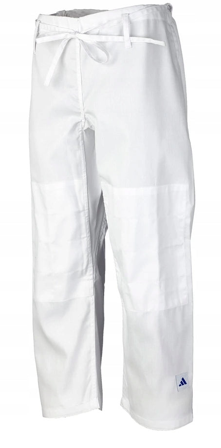 Kimono Adidas JU con rayas azules Club 350 g, blanco