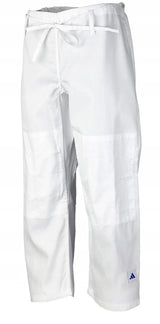 Kimono Adidas JU con rayas azules Club 350 g, blanco