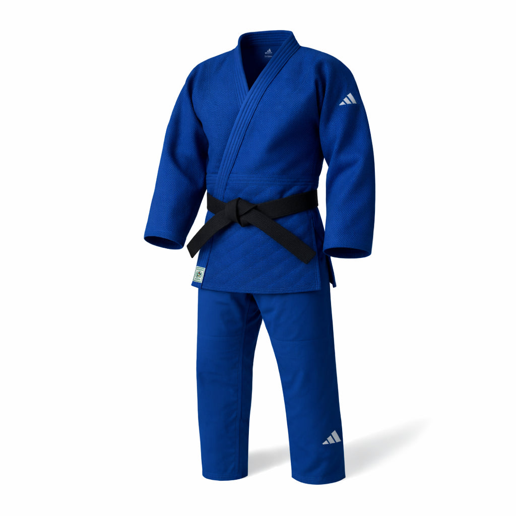 Adidas Champion III IJF Regular Fit JU kimono 750g con logo, azul