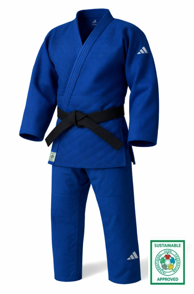 Adidas Champion III IJF Regular Fit JU kimono 750g con logo, azul