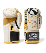 Katsudo Bloom guantes de boxeo, blanco dorado