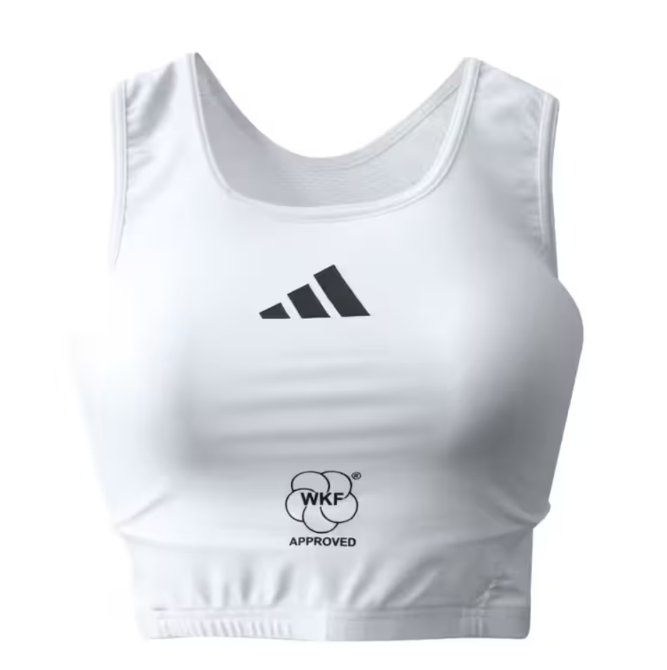 Adidas WKF protector de pecho para mujer, blanco