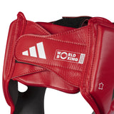 Adidas WOBHG1 casco de boxeo de cuero, rojo
