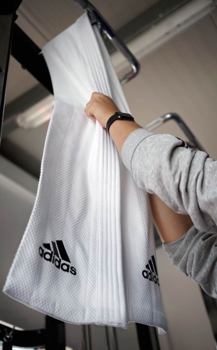 Adidas manga de entrenamiento, blanca