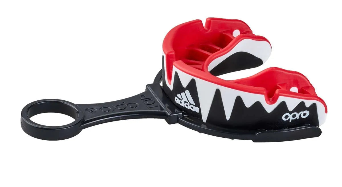 Adidas Senior Opro Platinum protector bucal, rojo-negro-blanco