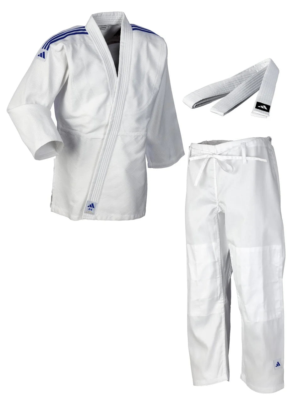 Adidas Club JU kimono con franjas negras 350g, blanco