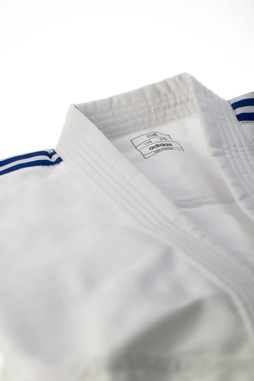 Adidas Club JU kimono con franjas negras 350g, blanco