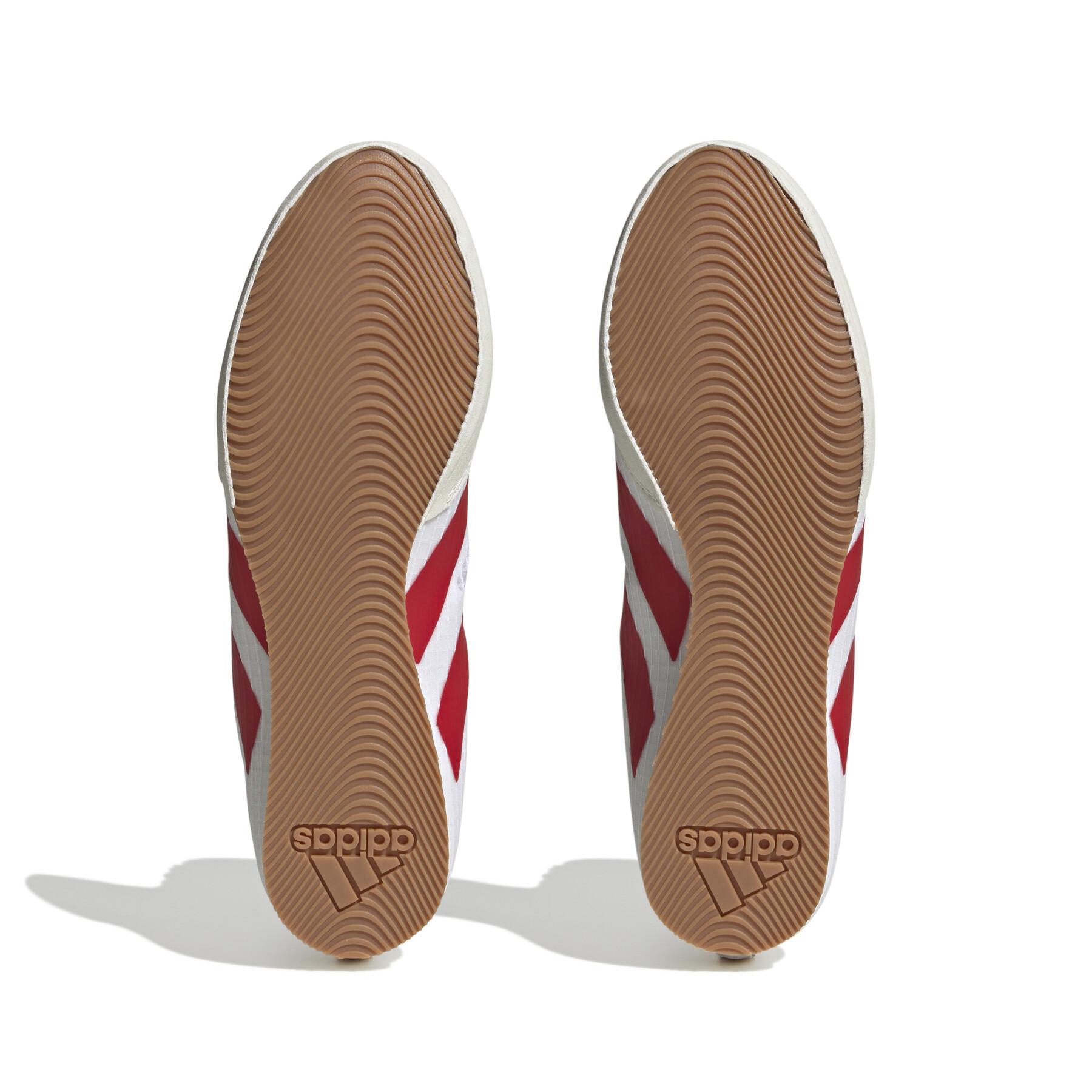 Adidas HOG 4 zapatillas de boxeo, blanco-rojo