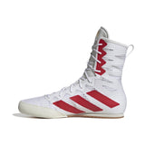 Adidas HOG 4 zapatillas de boxeo, blanco-rojo